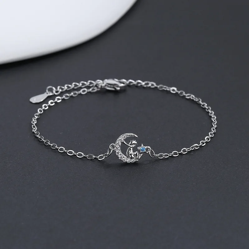 VENTFILLE 925 Stamp Silver Color Star Bracelet Fashion Korean Five-pointed Stars Crystal Double Bracelet Dropshipping Wholesale - Image 6