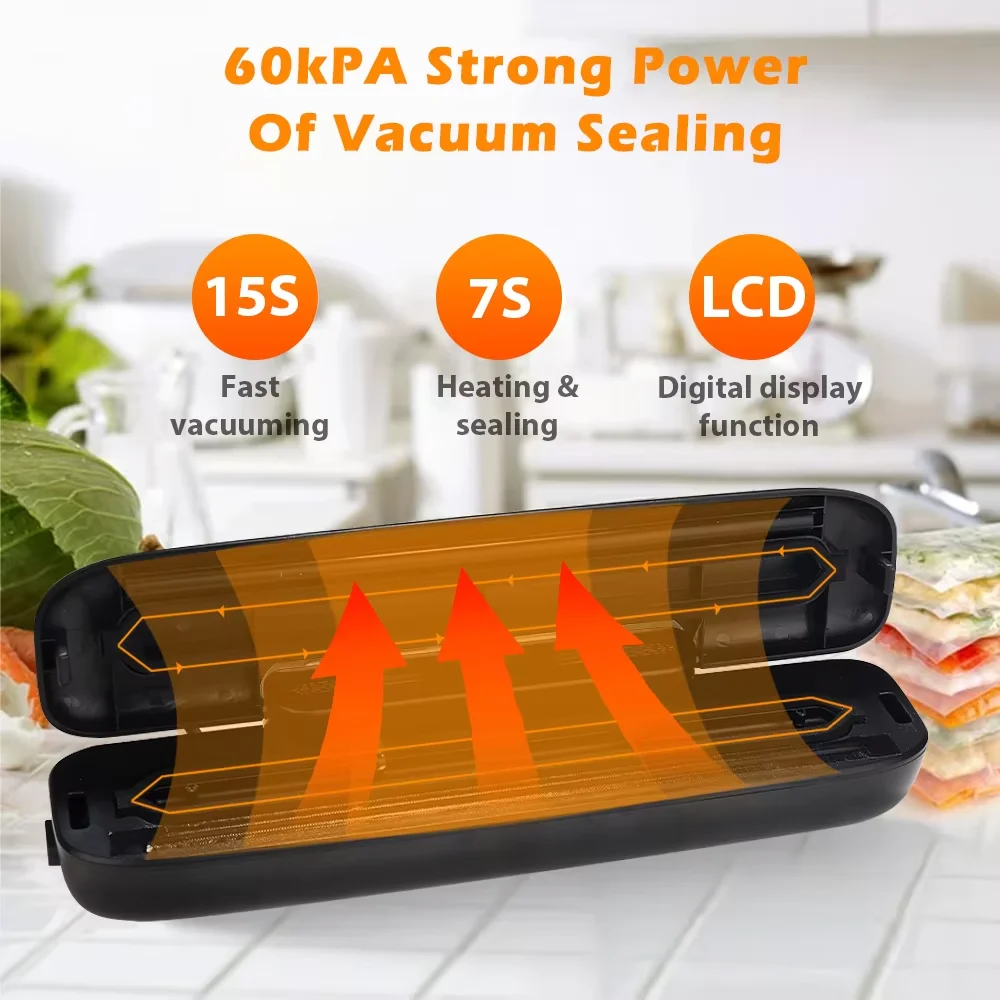 Vacuum Sealer Food Vacuum Packaging Sealing Machine Household Automatic Vacuum Sealer for Food Vacuum Packing Sealing Machine - Image 3