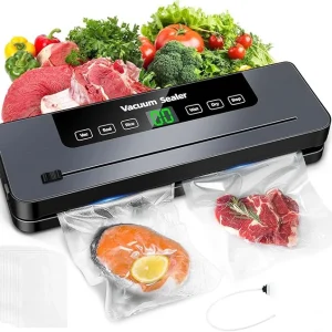 Vacuum Sealer,Automatic Food Vacuum Sealer,5 modes,with 10 sealing pockets and built-in cutter for sealing of wet and dry food