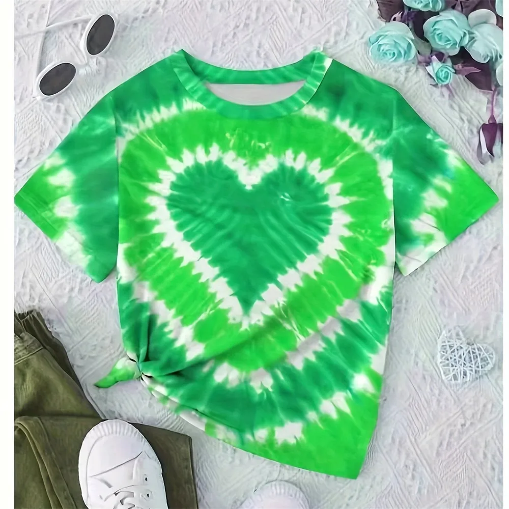 Valentines Girl Clothes Heart 3D Print Fashion Child Girls T Shirt Short Sleeve Clothes for Girls from 12 Years to 14 Years Old - Image 6