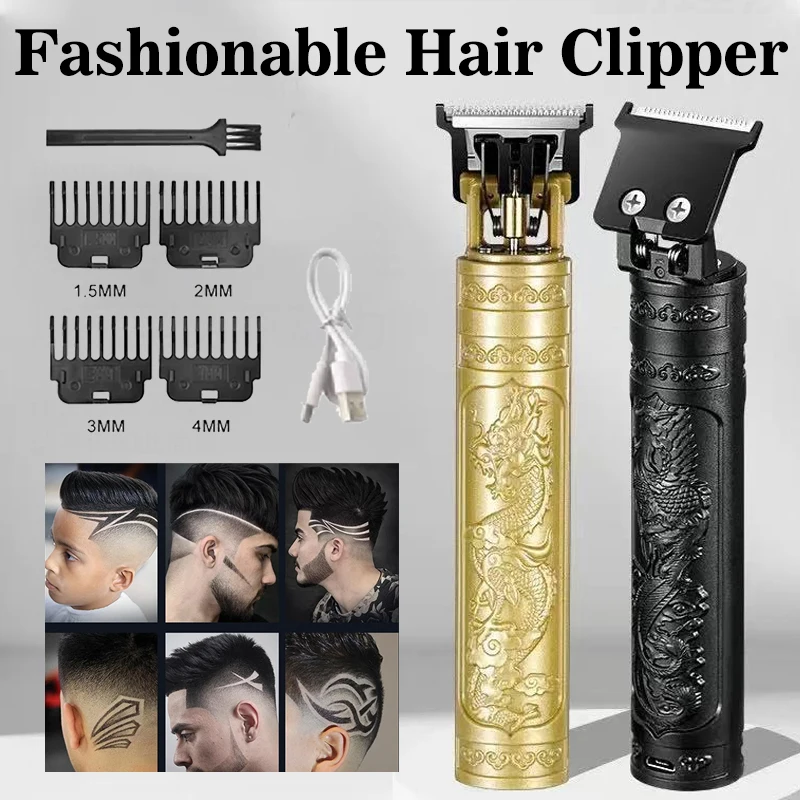 Vintage USB Fast Charging Cordless Hair Clipper Trimmer Portable Electric Shaver Professional Barber Hair Cutting Machine