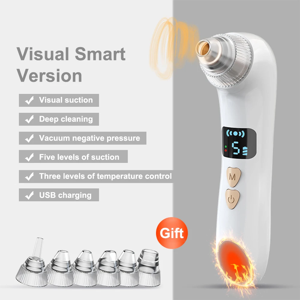 Visual Blackhead Remover Facial Deep Clean Machine Blackheads and Acne Remover Heated Face Extractor Electric Blackhead Sucker - Image 6