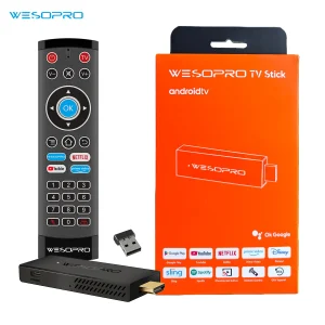 WESOPRO TV Stick 1GB RAM 8GB ROM RK3518 Quad-Core Android 14.0 Media Player with Wifi6 BT5.0 And 2.4GHz Wireless Remote Control