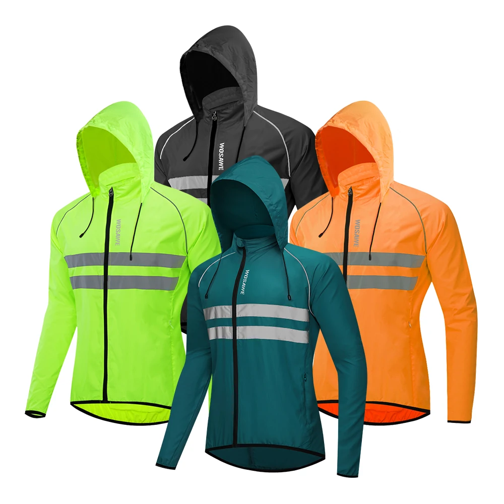 WOSAWE Men's Cycling Windbreaker Reflective Jacket Windproof Water Resistant MTB Road Bike Long Jersey Ultralight Cycling Jacket - Image 2