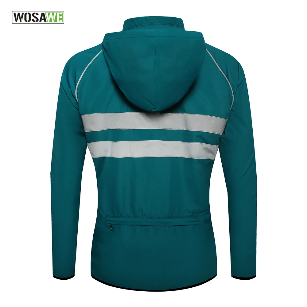 WOSAWE Men's Cycling Windbreaker Reflective Jacket Windproof Water Resistant MTB Road Bike Long Jersey Ultralight Cycling Jacket - Image 3