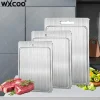 WXCOO 304 Stainless Steel Cutting Board Food Grade Thicken Chopping Boards Anti Slip Double Sided with Juice Grooves