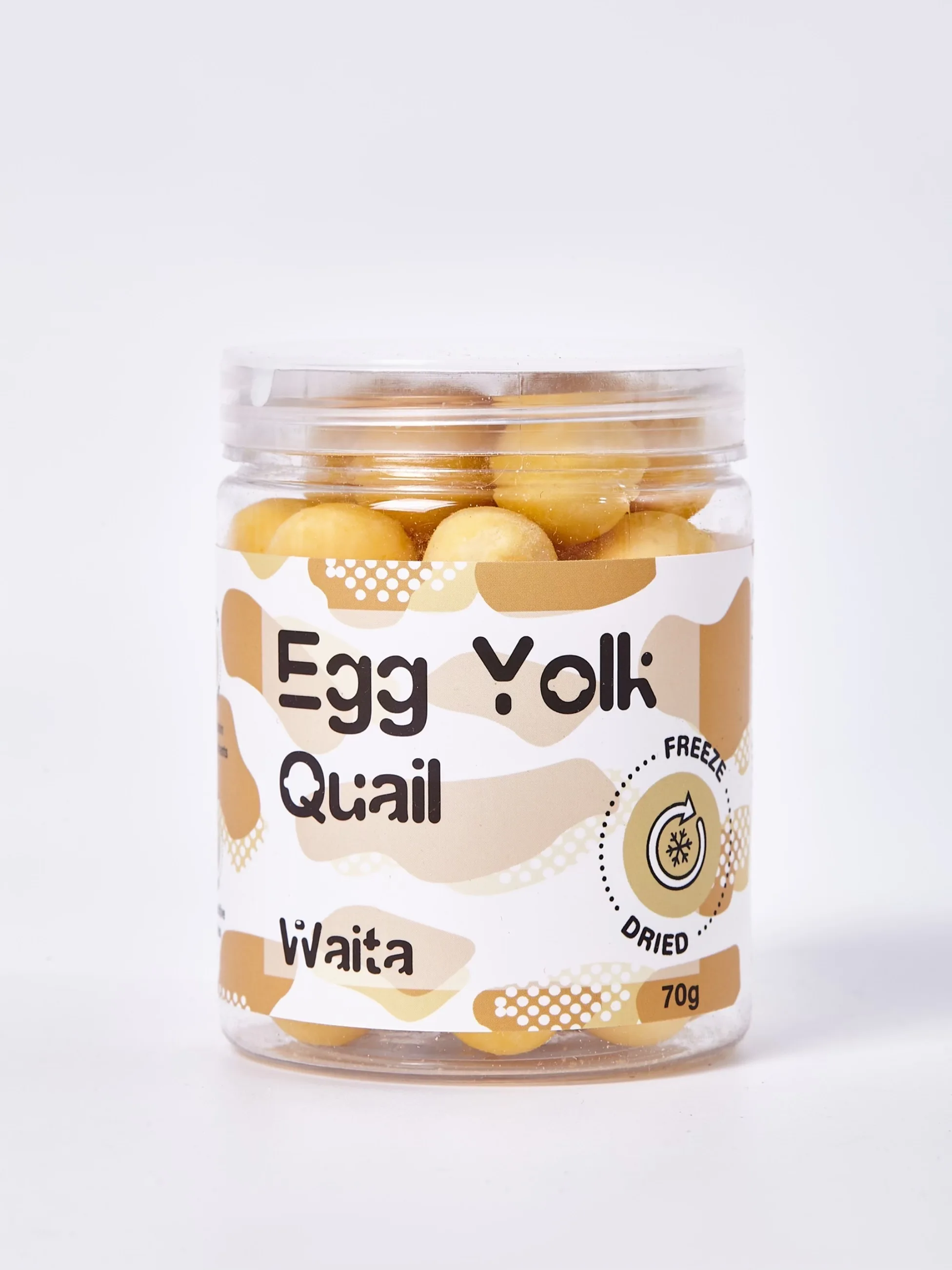 Waita Freeze Dried Quail Egg Yolk 70g Premium Pet Treats Cat Dog High Protein Nutrient Dense Skin Coat Rich Vitamins Minerals