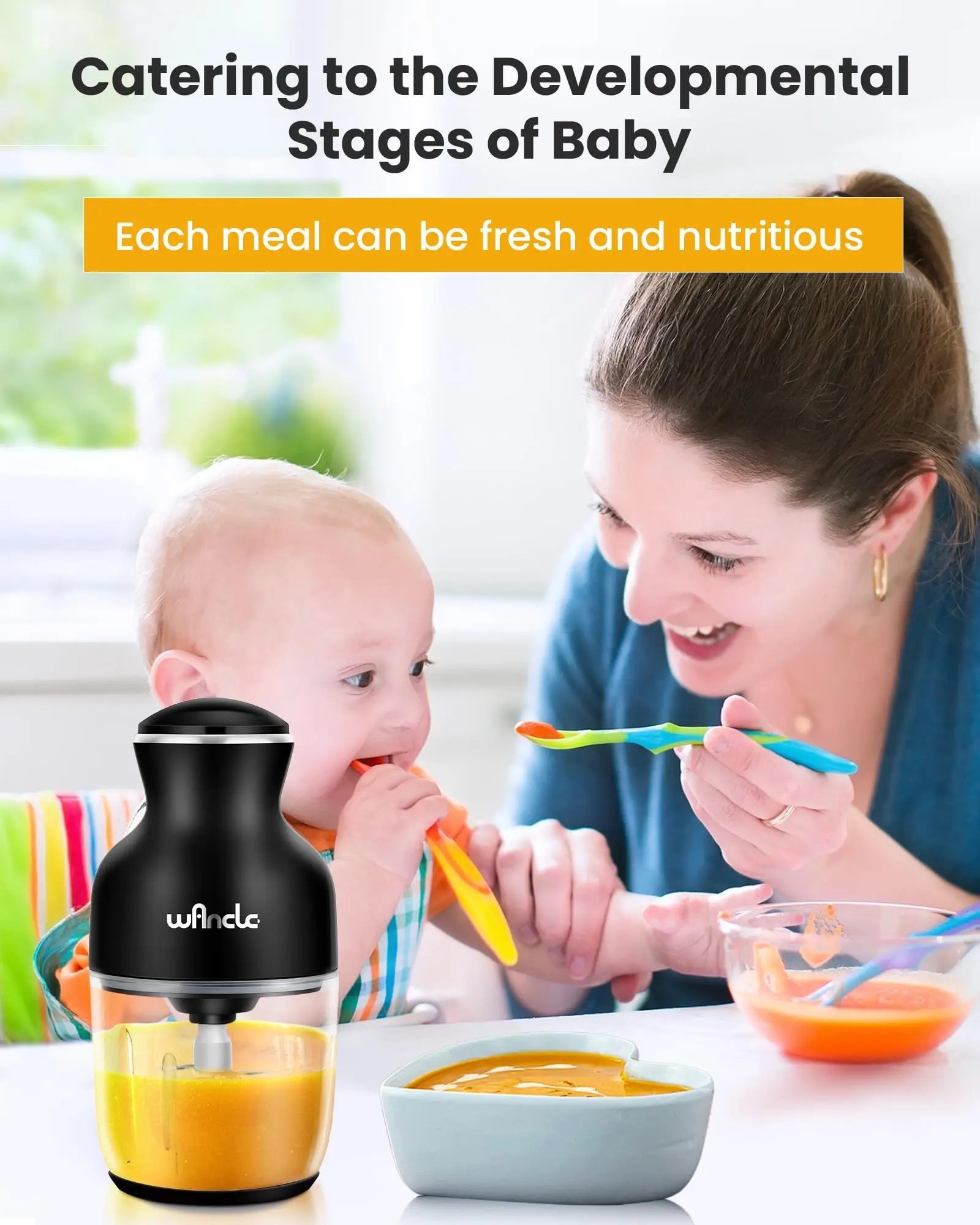 Wancle Electric Meat Grinder Kitchen Chopper Stainless Steel Blade Vegetable Garlic Crusher Household Food Processor Blender - Image 6