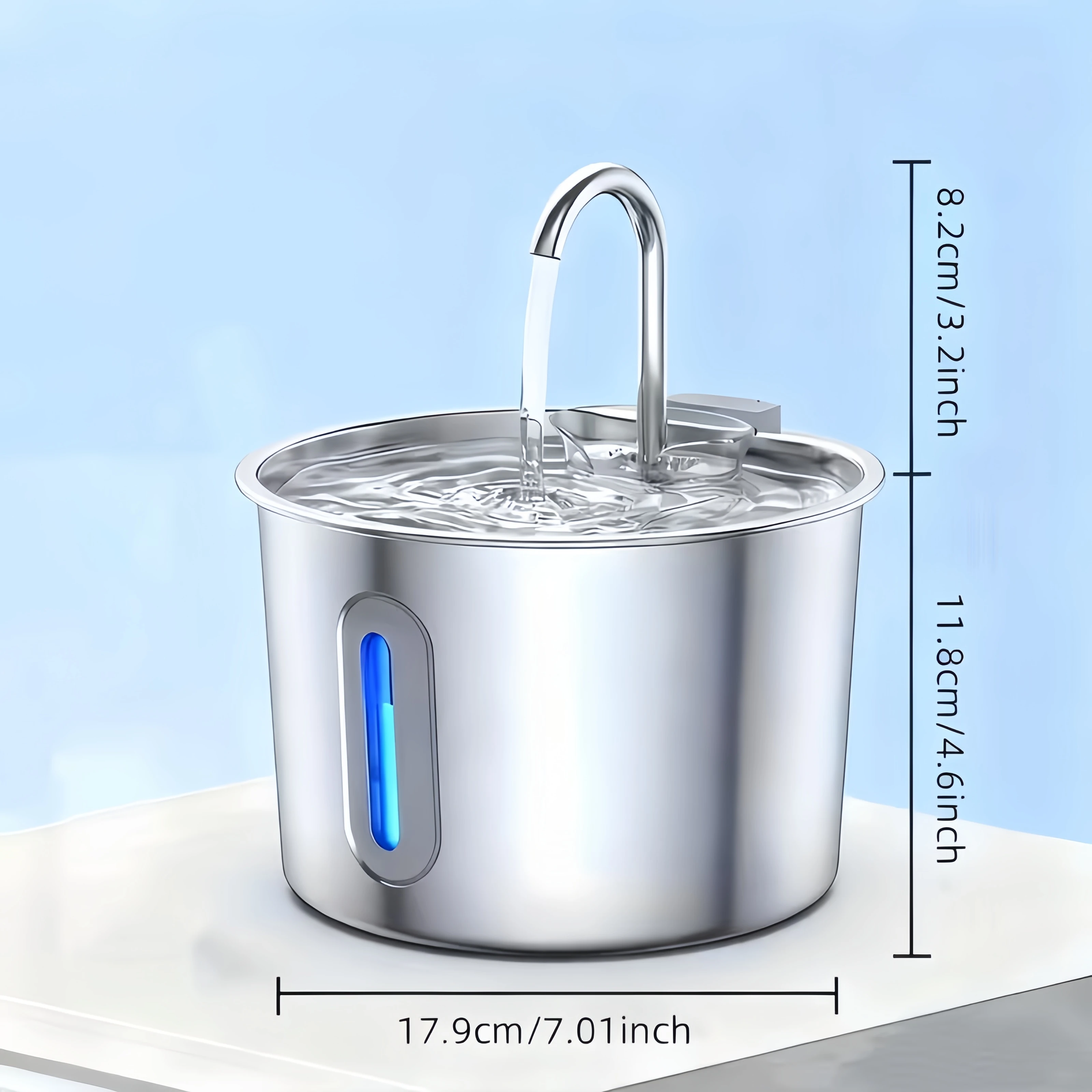 Water Fountain Cat Drinking Fountain 2.2L Stainless Steel Dog Dispenser for Cats Water Drinker with Filter Indoor Automatic - Image 6