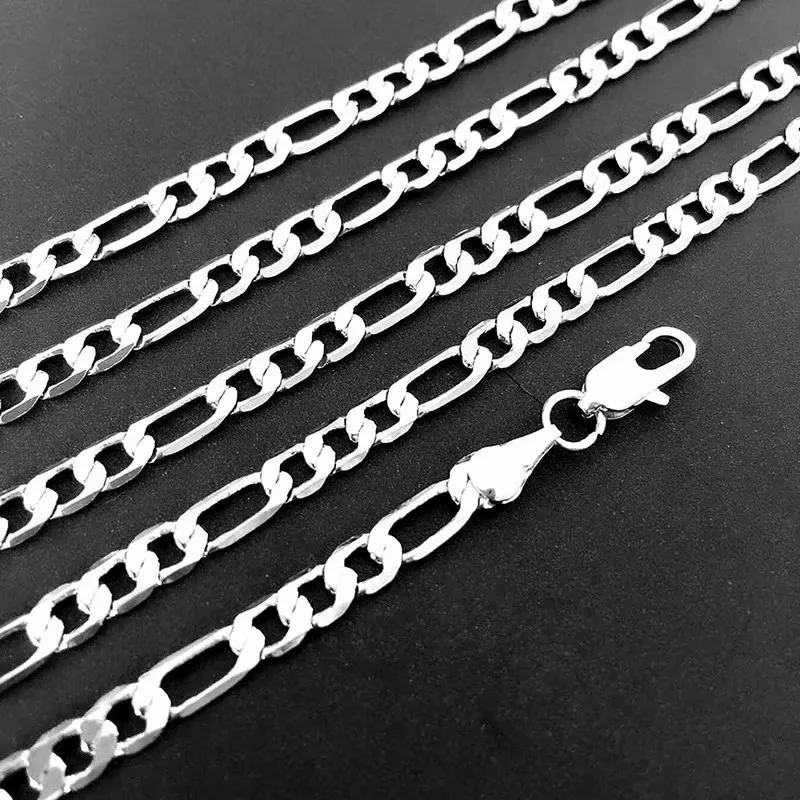Wholesale 925 Sterling Silver Necklace 2-12mm Width 40-75cm Long Chain Lobster Clasp Men and Women Engagement Jewelry - Image 5