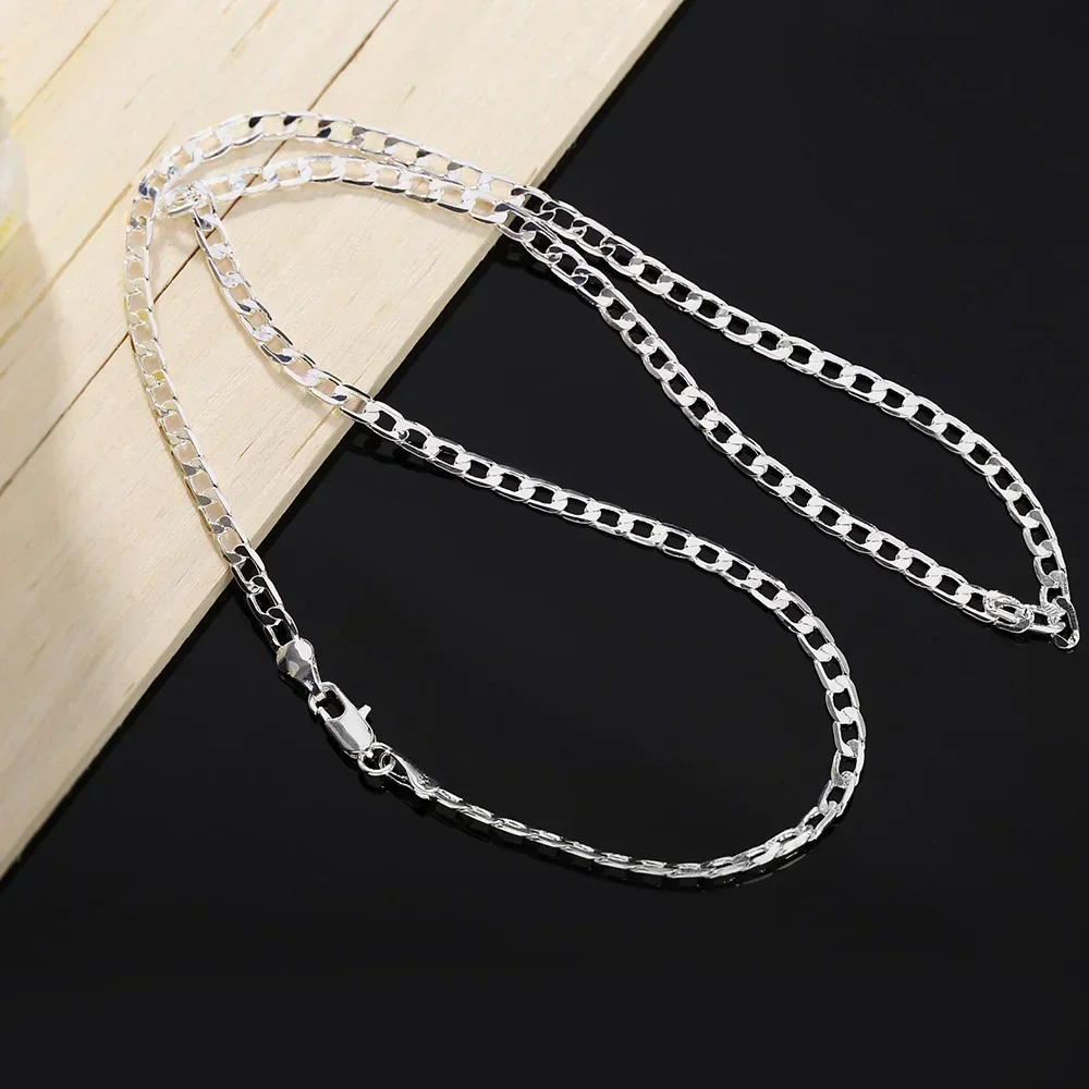 Wholesale Men's 925 Sterling Silver Necklace 2/4/6/8/10/12MM 40-75cm Chain Lobster Clasp Man Boy Women Engagement Jewelry - Image 4