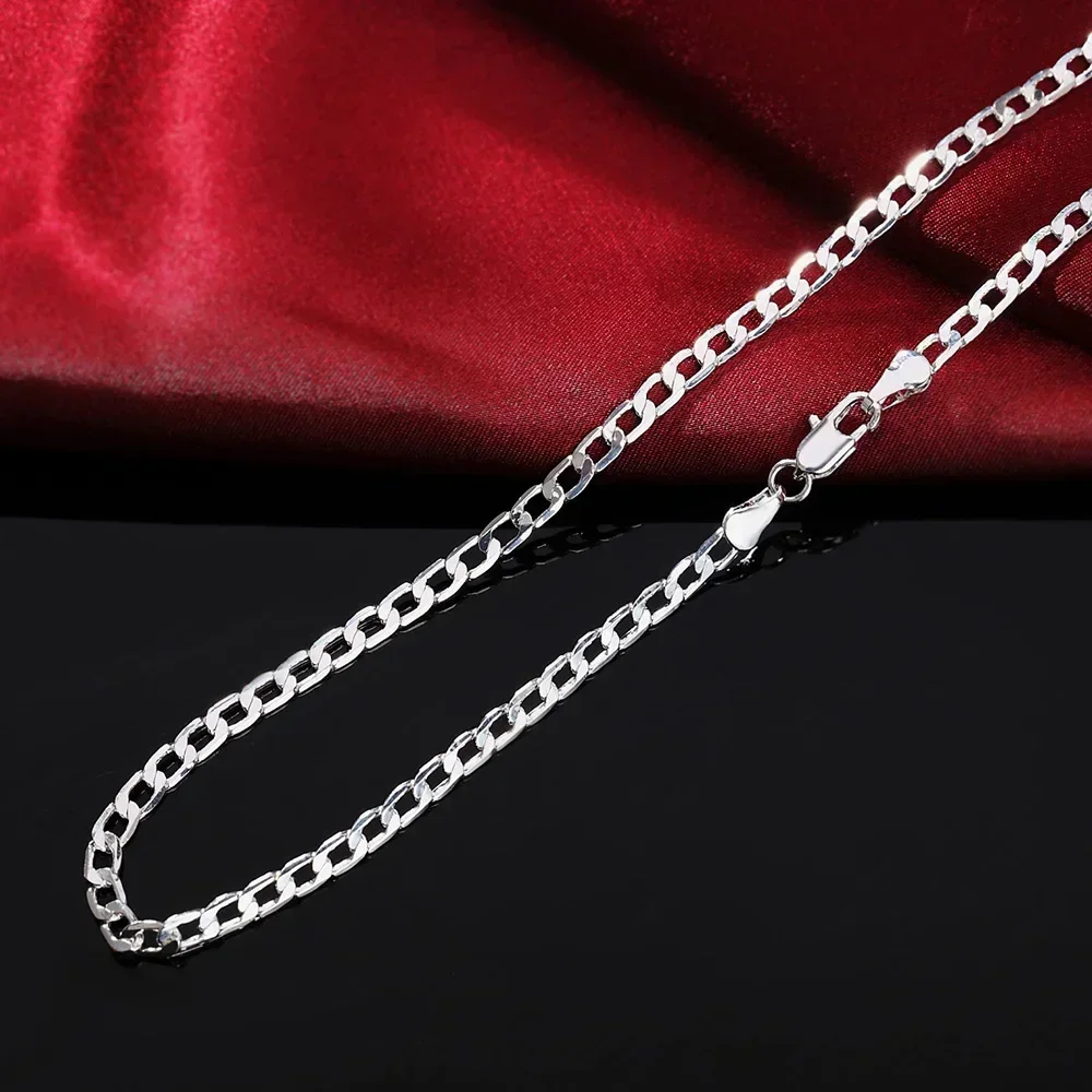Wholesale Men's 925 Sterling Silver Necklace 2/4/6/8/10/12MM 40-75cm Chain Lobster Clasp Man Boy Women Engagement Jewelry - Image 3