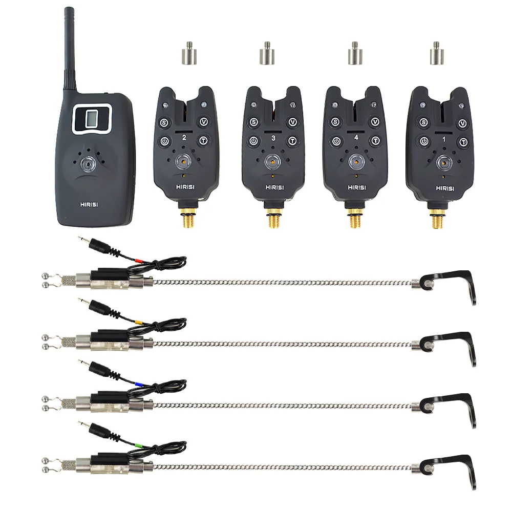Wireless fishing bite alarm 1+4 set with 4pcs illuminated swinger in EVA case for carp fishing B1203S - Image 3