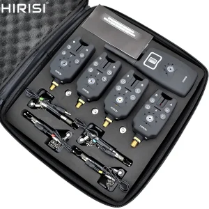 Wireless fishing bite alarm 1+4 set with 4pcs illuminated swinger in EVA case for carp fishing B1203S