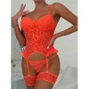 Women Lace See Through Lingerie Sexy Strappy Bodysuit Transparent Lace Patchwork Nightdress Women Babydoll