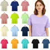 Women's Casual Fashion Short Sleeve Cotton T-Shirt High Quality Comfortable Summer Couple's Clothing 200g
