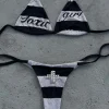 Women's Triangle Bikini Set Striped Sexy Y2K Gothic Micro Bikini Swimwear Summer Beach Vacation Party Bathing Suit For Women