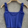 Women's solid color exposed navel sexy backless Y2k top slim fit top sleeveless vest