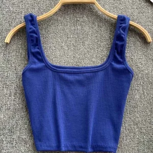 Women's solid color exposed navel sexy backless Y2k top slim fit top sleeveless vest