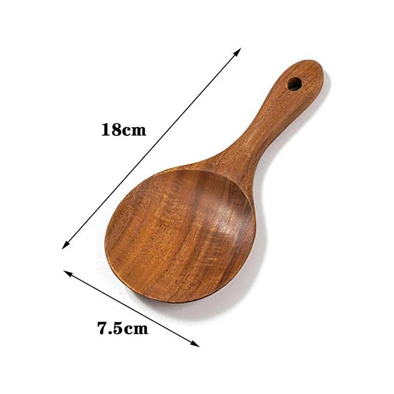Wood Rice Spoon Wooden Kitchen Spoon Rice Paddle Scoop Ladle Tablespoon Big Serving Spoon Tableware Kitchen Utensils Cooking Too - Image 6