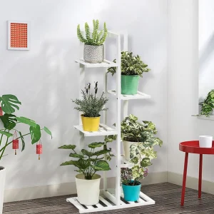 Wooden multi-layer flower pot rack, potted plant display rack, multi-functional storage rack