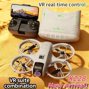 X228 VR Glasses Drone 8K HD Optical Flow Hovers Headless Mode Helicopter 360° Flip Quadcopter Toys Mini Drone Fors Kid Toy Gifts