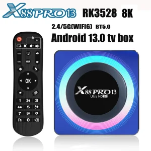 X88 PRO 13 Android 13 TV Box Rockchip RK3528 2.4G 5G Wifi6 BT 8K Decoding 16G 32G 64G