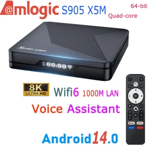 X88 PRO Amlogic S905 X5M Android 14.0 Quad Core 8K Video Decoding Voice Assistant AI SR 1000M LAN Wifi6 BT5.0 Smart TV Box