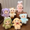 XM 1pc Cute Family Series Animals Vinyl Face Plush Forest Doll Pendant Backpack Decoration Gifts