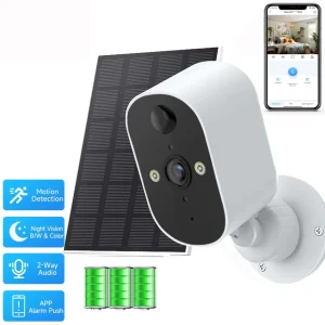 XVIM 1080P Solar Security Camera Wireless WiFi 2K Solar Battery Powered Camera HD Home Security Protection PIR Human Detection
