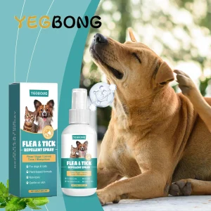 YEGBONG 50ML Pet Flea Control Spray for Dogs Cats Safe Daily Use Cleansing Repellent Anti External Veterinary Approved Formula