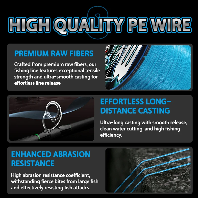 YGKX PE X8 strand Braided fishing line 100/150/200/300/500M Japanese Multifilament fishing Lines supplies Rivers lake sea Pesca - Image 4