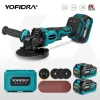 YOFIDRA 125MM Brushless Electric Angle Grinder Efficient 3 Gears Trimming Machine Cutting Power Tool Set For Makita Battery Pin
