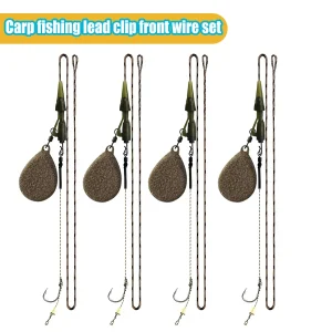 YOTO 1set Carp Fishing Lead Clip Rig System, 43/57/71/85/99/113g, High-Quality Removable Lead Kit w/ Lead Core & Hooklength