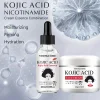 YOUNGCOME Kojic Acid Serum &Cream Bundle - Brightening Set for Dark Spots, Acne Scars, Anti-Aging Evens Skin Tone 2-in-1 Skincar