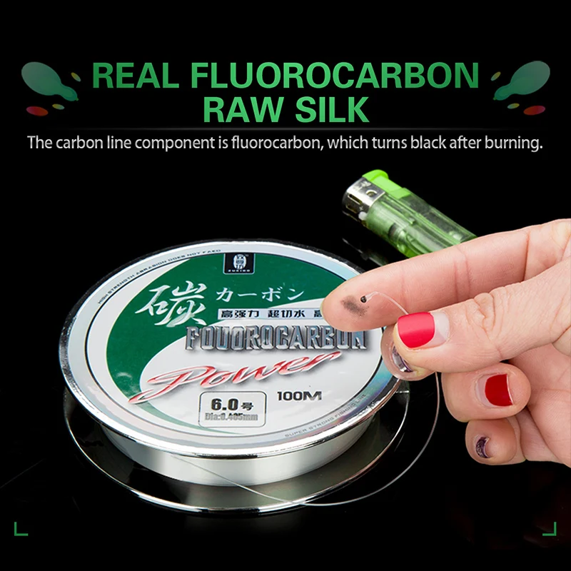 ZUKIBO 50M100M 100% Fluorocarbon Fishing Line Japanese Imported Carbon Fiber Line 1-25kg Monofilament Sinking Line Sea fishing - Image 2
