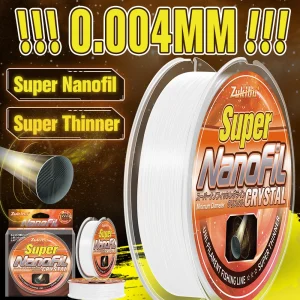 ZUKIBO Nanofil Crystal Unifilament Fishing Line Green Smooth Thin Line Abrasion Resistant Zero Memory for Spinning Reels