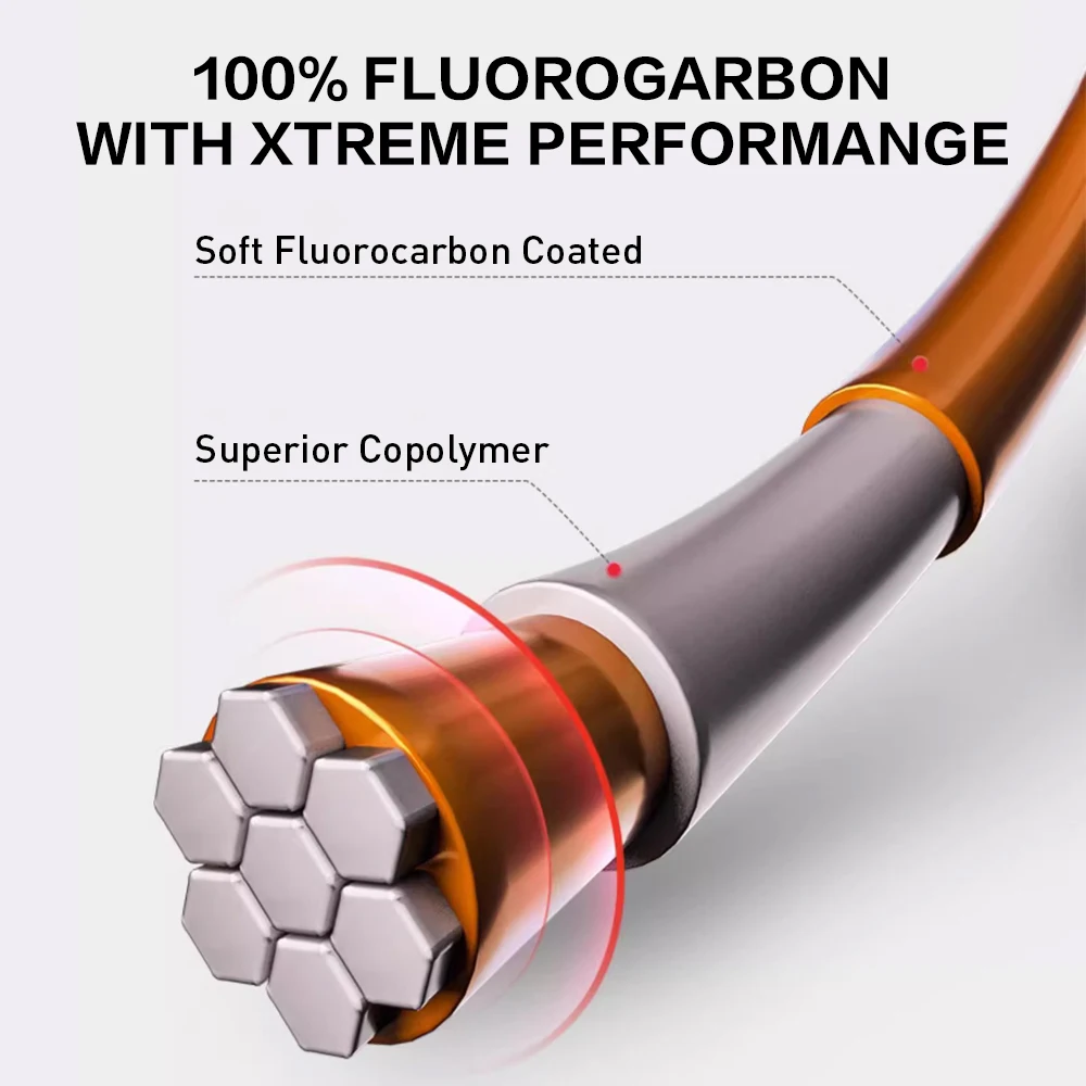 ZUKIBO Super Soft Japan Carbon Line 50M 100% Fluorocarbon Leader Fishing Line Abrasion Resistance Invisible Fast Sinking Line - Image 2