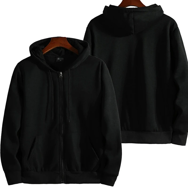 Zipper Hoodies Autumn Winter Men's New Long Sleeve Hooded Sweatshirt Fashion Casual Male Outfit Sportwear Loose Fit Clothes - Image 2