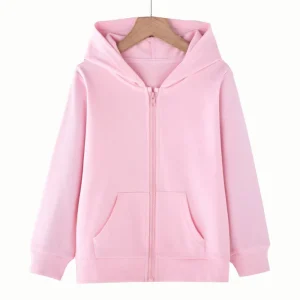 Zipper style Hoodies Coat Boy Girls Pink Children Age 3-12 Kids Kawaii Sweatshirt festival festival gifts Solid color New