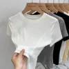 Zjaiss 2026 Solid Basic Short Sleeve Summer Women Tshirt Casual Black White Fashion Top Ladies O-neck T Shirt Korean Tee Shirt