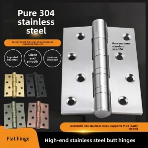 stainless steel Mute Hinge Room Door 4 Inch Bearings Hinges 3mm Thick Heavy Doors Strong Load Bearing Gemel Furniture Hardware