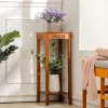 【Breeins】2-Tier Bamboo Plant Stand Classic Chinese Style Flower Stand Home Office Decoration Freestanding