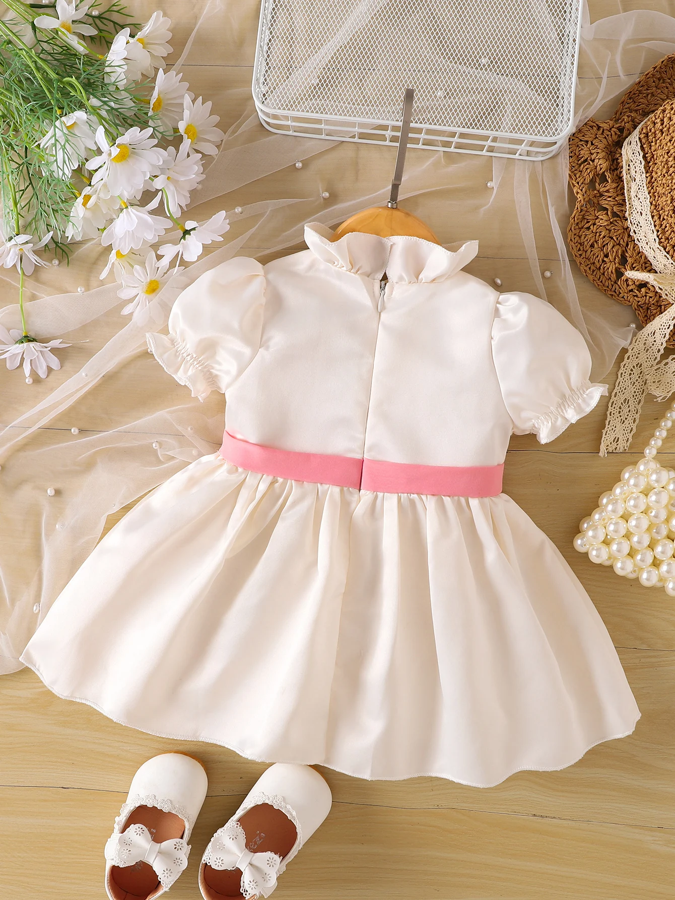 0-3yrs old Newborn Baby Girls Ruffle Collar Dresses Birthday Gift - Image 2