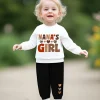0-3yrs old infant baby Nana's Girl White Tops Black Pants Clothing Sets for Girl Toddler newborn baby outfits Birthday gift