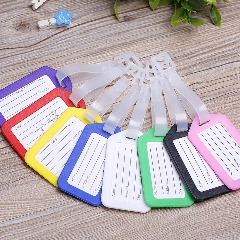 1-10PCS Luggage Tag Boarding Shipping Plastic Baggage Tags Travel Accessory Women Men Suitcase ID Address Name Holder Bag Label