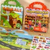 1 Book Jelly Sticker Book Quiet Book DIY Fun for Children's Scene Stickers Repeatedly Paste Puzzle Sticker Book