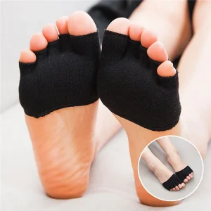 1 Pair Breathable Cotton 5 Toes Cushion 4 Colors Metatarsal Sore Forefoot Support Sponge Half Insoles Pads Massage Toe Socks
