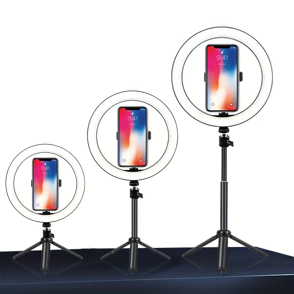 10" LED Ring Fill Light With Tripod Stand And Phone Holder Dimmable Phone Holder For Video, Photography, Selfie, Vlog, Make-up, - Image 3