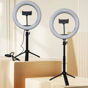 10" LED Ring Fill Light With Tripod Stand And Phone Holder Dimmable Phone Holder For Video, Photography, Selfie, Vlog, Make-up,